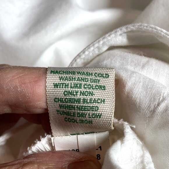 Old Navy Cotton White Sailor Pants, Sz 16, Mid-Rise Wide Leg Cuffs NEW Tiny Flaw - Picture 9 of 11